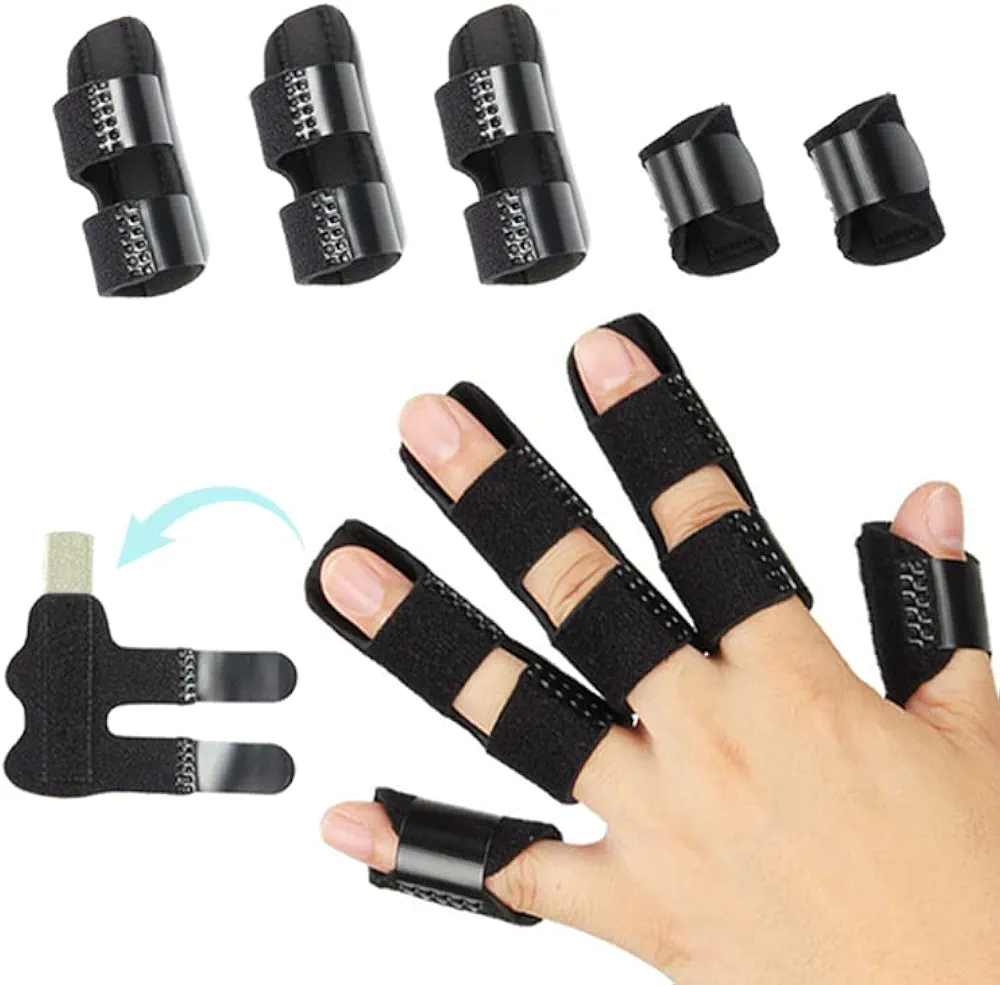 5 Pcs Trigger Finger Splint , Finger Brace for Straightening or Support for Fingers,Thumb Brace, Broken Finger Protector, Broken Fingers Straightening,Pain Relief, Suitable for thumb, Index, Middle, Ring, Pinky