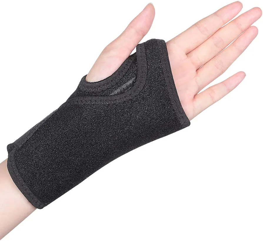 Wrist Brace, Night Wrist Sleep Support Wrist Palm Protector with Removable Splint Stabilizer and Elastic Edged Big Thumb Hole for Carpal Tunnel, Tendonitis, Sports Injuries Pain Relief