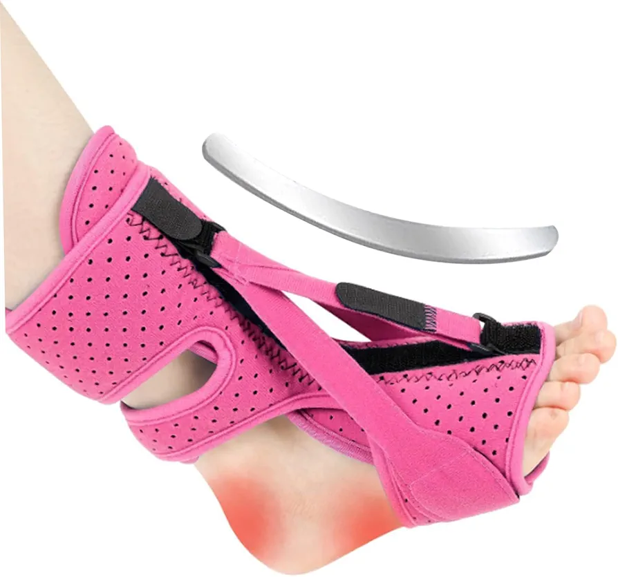 Plantar Fasciitis Night Splint, Plantar Fasciitis Relief Brace Pink, Stretching Boot Splint, Foot Drop Brace Relief Heel Pain, Foot Ankle Support, Achilles Tendonitis Foot Support Brace