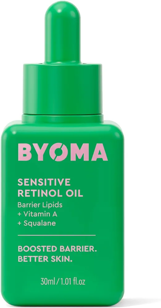 BYOMA Sensitive Retinol Oil - Face Oil with Retinol, Squalane & Vitamin A - Retinol Serum for Sensitive Skin & Retinol Beginners - Barrier Repair - 1.01 fl oz