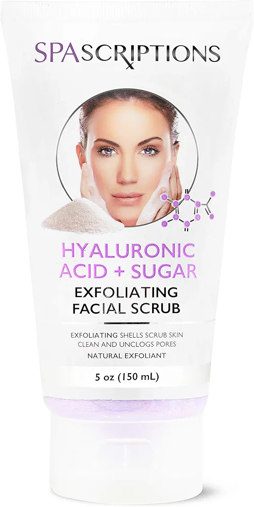 Face Exfoliating Scrub Hyaluronic Acid & Sugar Face Wash - 5 Oz