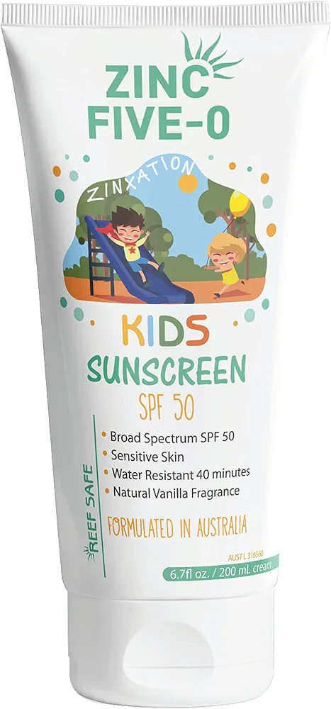 Kids Mineral Sunscreen SPF50-98% Organic, 25% Non-Nano Zinc Oxide, Broad-Spectrum UVA/UVB Protection, Safe for Sensitive Skin, Lightweight and Easy to Apply