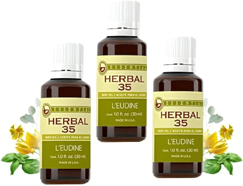 L’EUDINE Herbal 35 Essential Oil – Pack of 3 – 1fl oz Aromatherapy Oils – Eucalyptus and Mint Oil – Promotes Optimal Blood Circulation – Soothing and Calming Effect