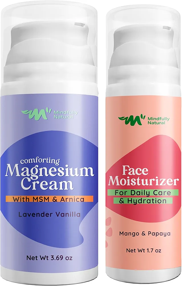 Bedtime Bundle - Magnesium Cream (Lavender Vanilla) and Face Moisturizer (Mango & Papaya)