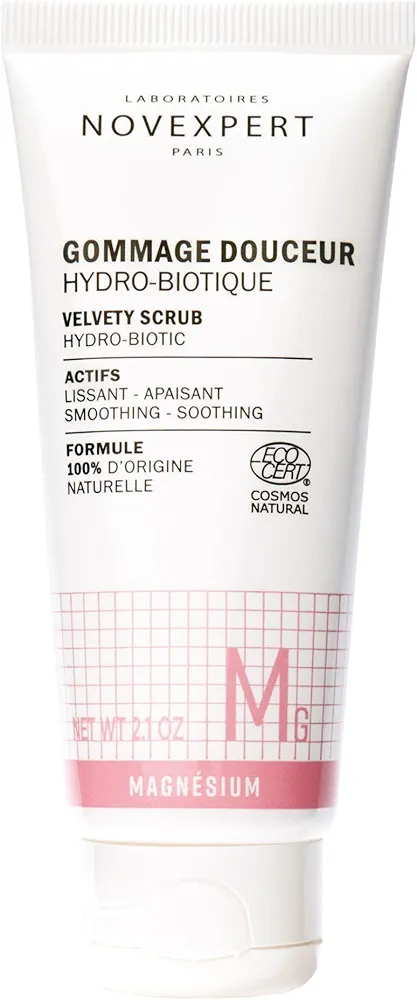 Velvety Scrub Hydro-Biotic - Creamy Texture - Gently Exfoliates Face And Lips - Hydrates And Soothes - Skin Feels Smooth - Hypoallergenic - Vegan - Combination, Normal And Dry Skin - 2 Oz