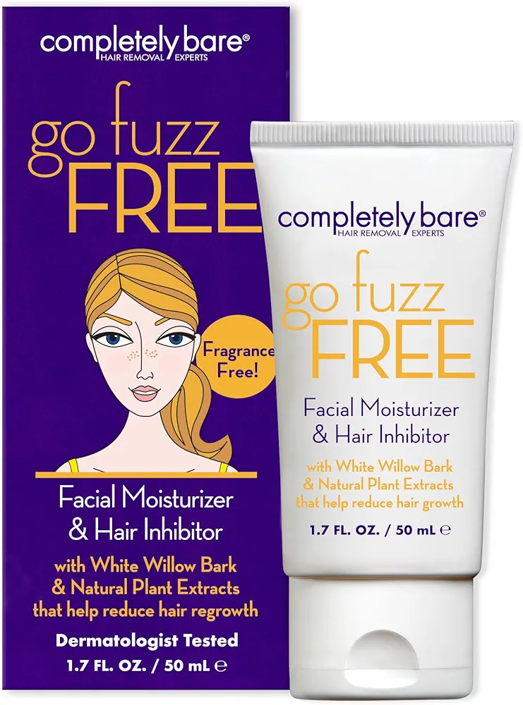 Completely Bare go fuzz FREE Face Moisturizer & Hair Inhibitor - Anti-Aging Extracts & Hair Minimizers