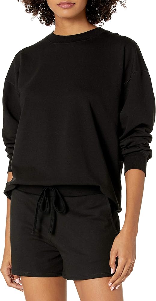 The Drop Women's Margot Loose Long-Sleeve Crewneck Drop-Shoulder Sweatshirt