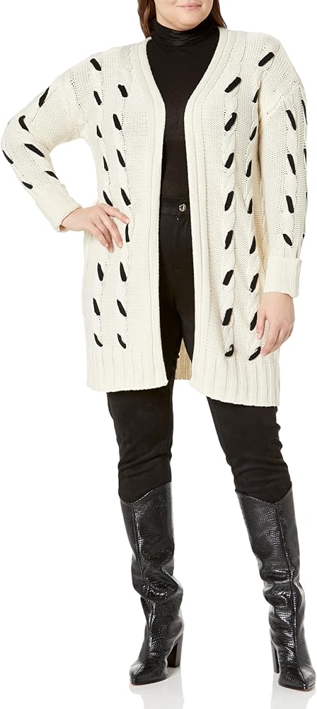 Women's Plus Size Cardi Lacey Cable