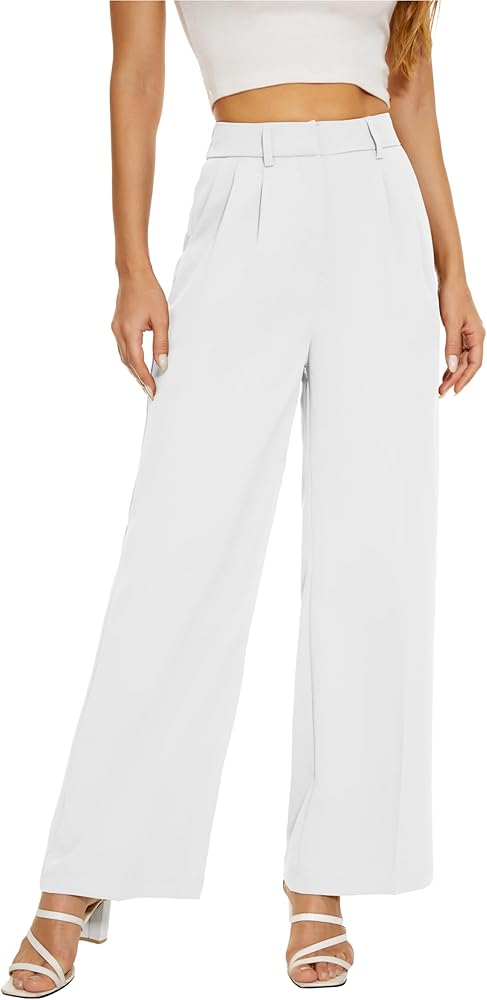 FUNYYZO Dress Pants Women Solid Casual Work Pants Long Trousers Summer