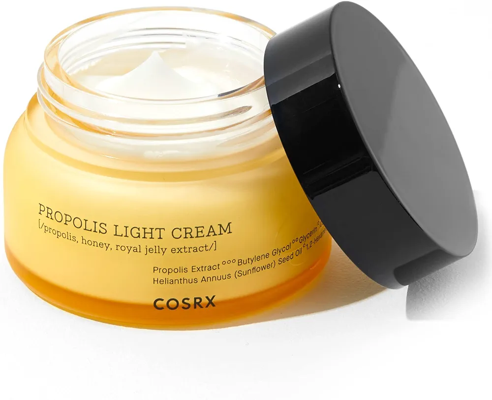 COSRX Full Fit Propolis Light Cream, 2.19 Fl.oz / 65ml, Propolis 64.5%, Hydrating Daily Day and Night Moisturiser, Korean Skin Care, Not Tested on Animals, Paraben Free