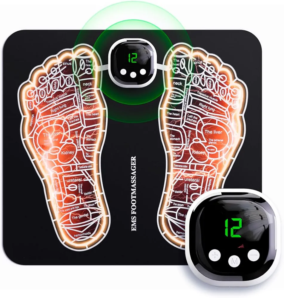 EMS Foot Massager for Neuropathy, Portable Foot Massager Mat for Pain Relief, EMS Foot Stimulator, Intelligent Wireless Fitness Apparatus