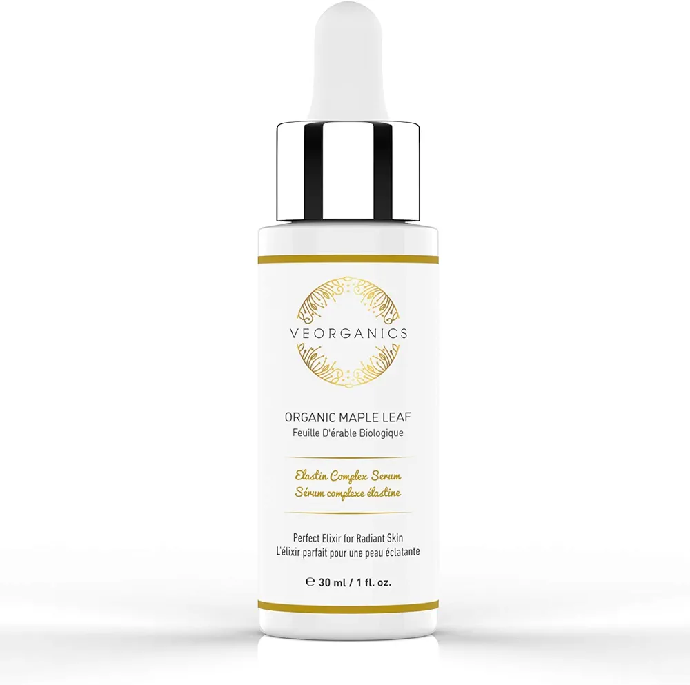 Organic Maple Leaf Elastin Complex Facial Serum - Rich in Vitamin C Serum - Face Serum Skin Care - Anti Aging Serum - Beauty & Personal Care Serum for Face - Facial Skin Care Products by VeOrganics