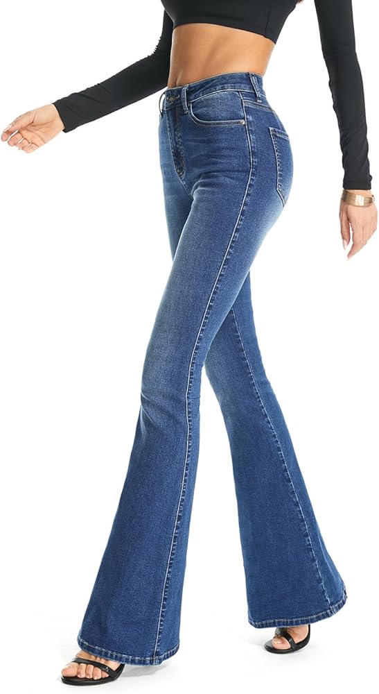 FLYING BANANA Women's Curvy Strtchy Bootcut Flare Denin Jeans