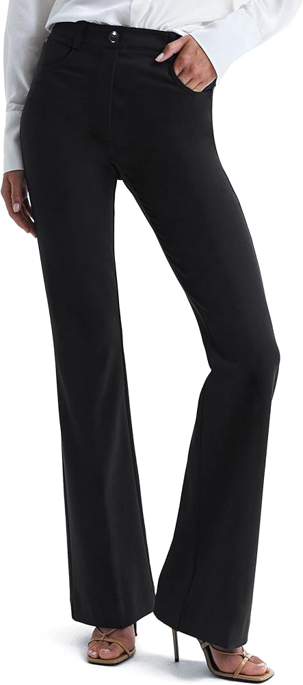 Houmous S-XXL 29''31''33''35'' Inseam Women's Bootcut Dress Pants w/Pocket Stretch Work Lounge Pant Office Casual Pants