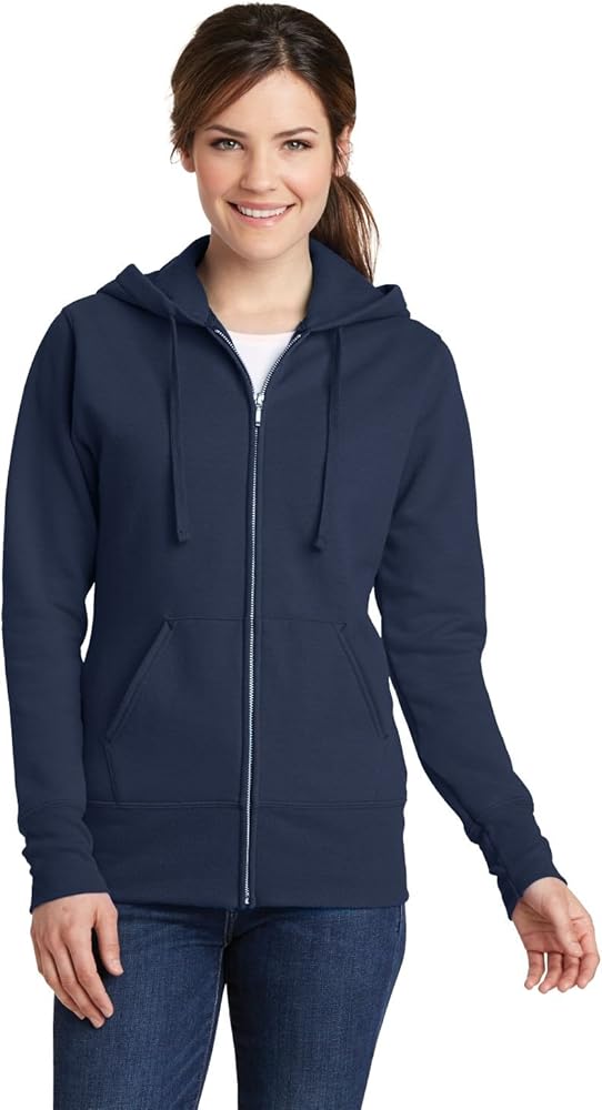 Port & Company Ladies Fleece Pullover Hooded Sweatshirt Navy