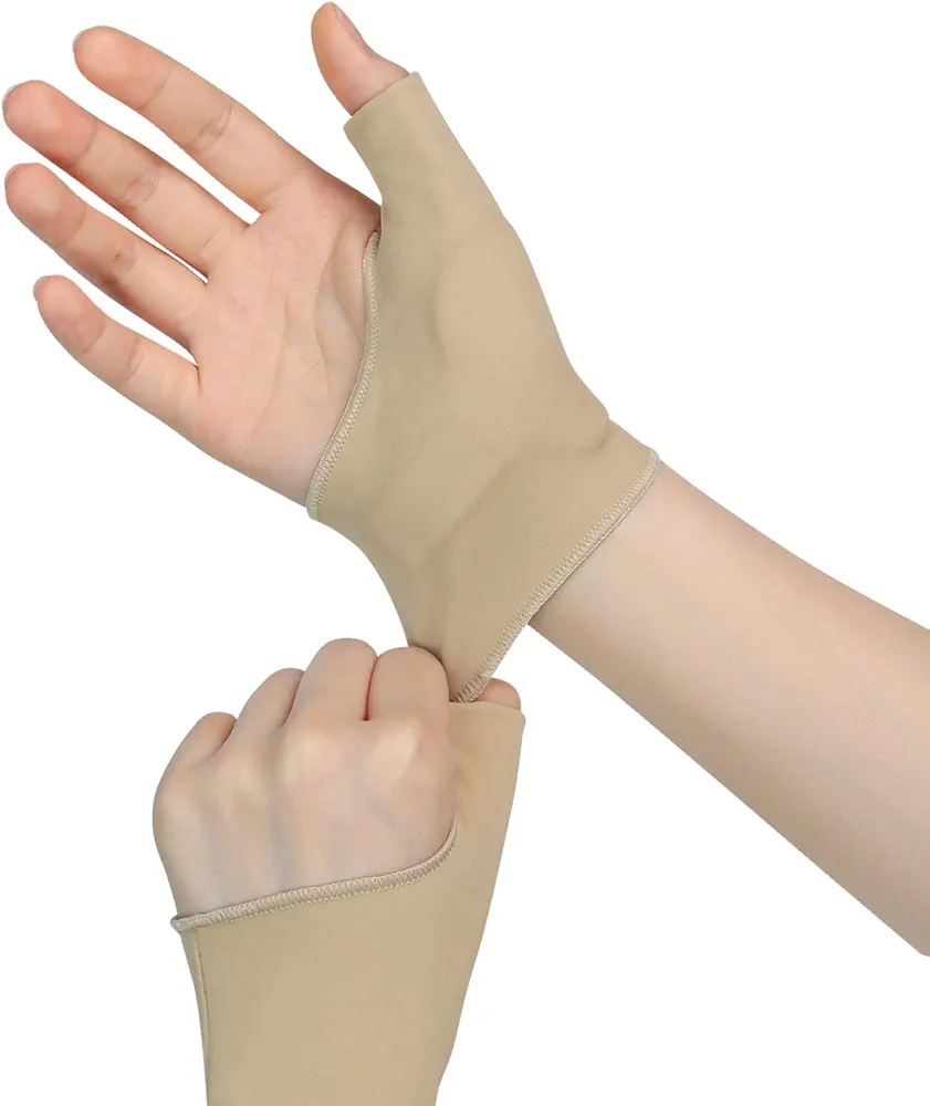 Thumb Wrist Brace Compression Glove with Silicone Pad for Joint Pain Relief Protector Support, Soft Elastic Fabric Thumb Splint Sleeve Liner for Women and Men (Medium)