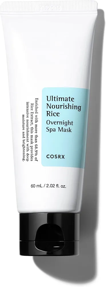 COSRX Ultimate Nourishing Rice Overnight Spa Mask, 60ml / 2.02 fl.oz | Rice Extract 68% and Niacinamide 2% | Korean Skin Care, Animal Testing Free, Paraben Free