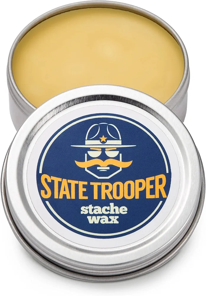 Mustache Wax (Medium Hold) with Natural Beeswax, Coconut Oil & Lanolin, Nourishes & Styles - Subtle Masculine Scent, Easy Application - 1 oz Tin for Daily Use & Travel