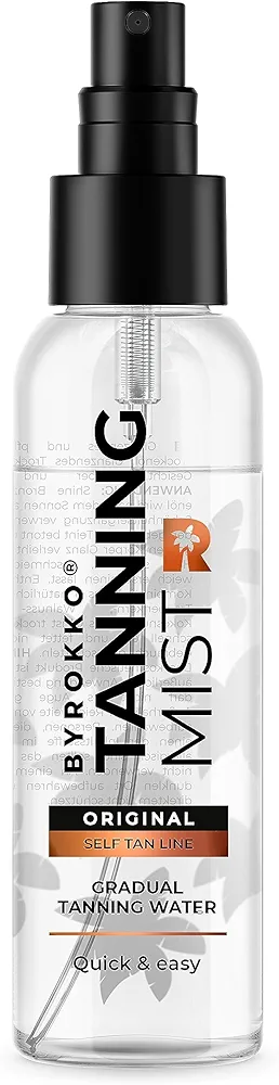 BYROKKO Tanning Face Mist (100 ml), Natural-Looking Facial Tan Accelerator, Gradual Self-Tanning Water Spray with Aloe Vera and Glycerine, Effective in Sunbeds & Outdoor Sun