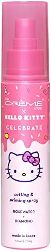 The Crème Shop x Hello Kitty - Korean Skin Care Celebrate Priming & Setting Facial Spray (Rose Water & Diamond) - Hydration, For Makeup, Natural Essence