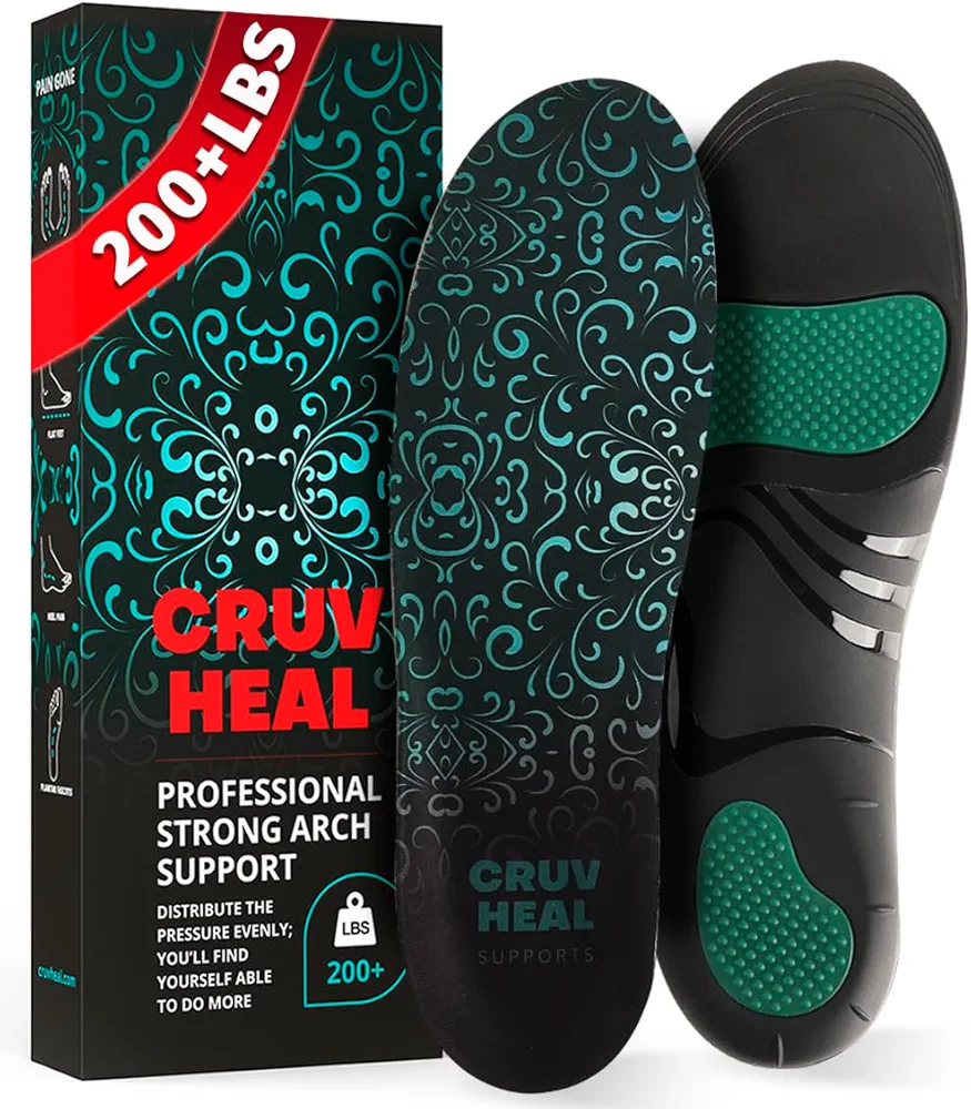 Heavy-Duty Insoles for Men and Women - Alleviate Foot Pain - Plantar Fasciitis - Orthotic Inserts Perfect for Work Boots and Active Lifestyles (Turquoise, XXL)