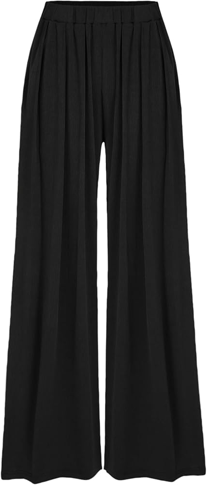 CIDER Wide Leg Palazzo Pants for Women with Pockets Elastic Business Causal Pants Women