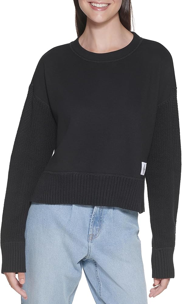 Calvin Klein Women's Knit Sleeve Round Neck Sweater