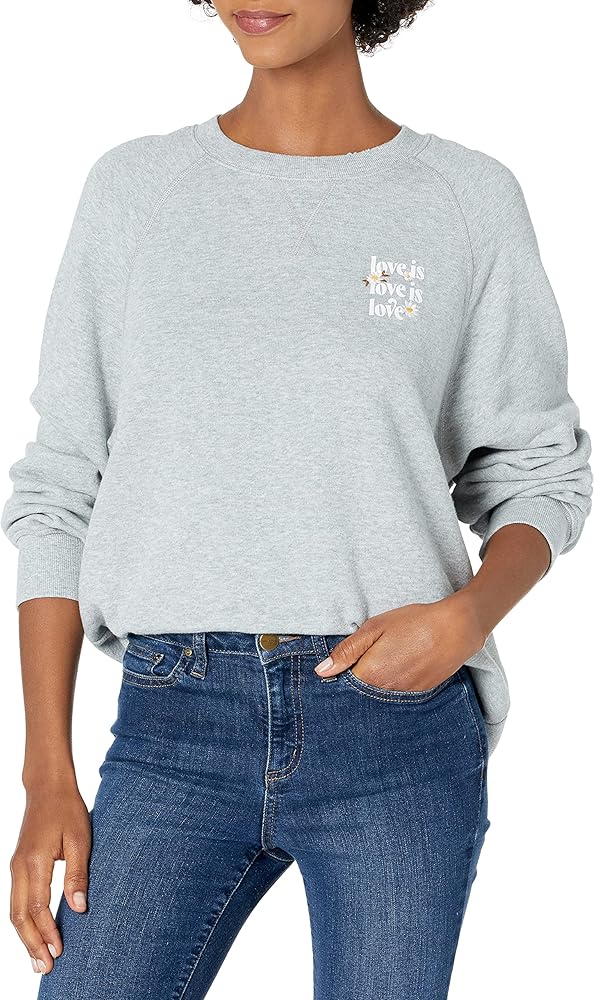 Bandier x Sincerely Jules_The Juniper Crew Neck Sweatshirt Vintage Heather Grey Embroidered-1X