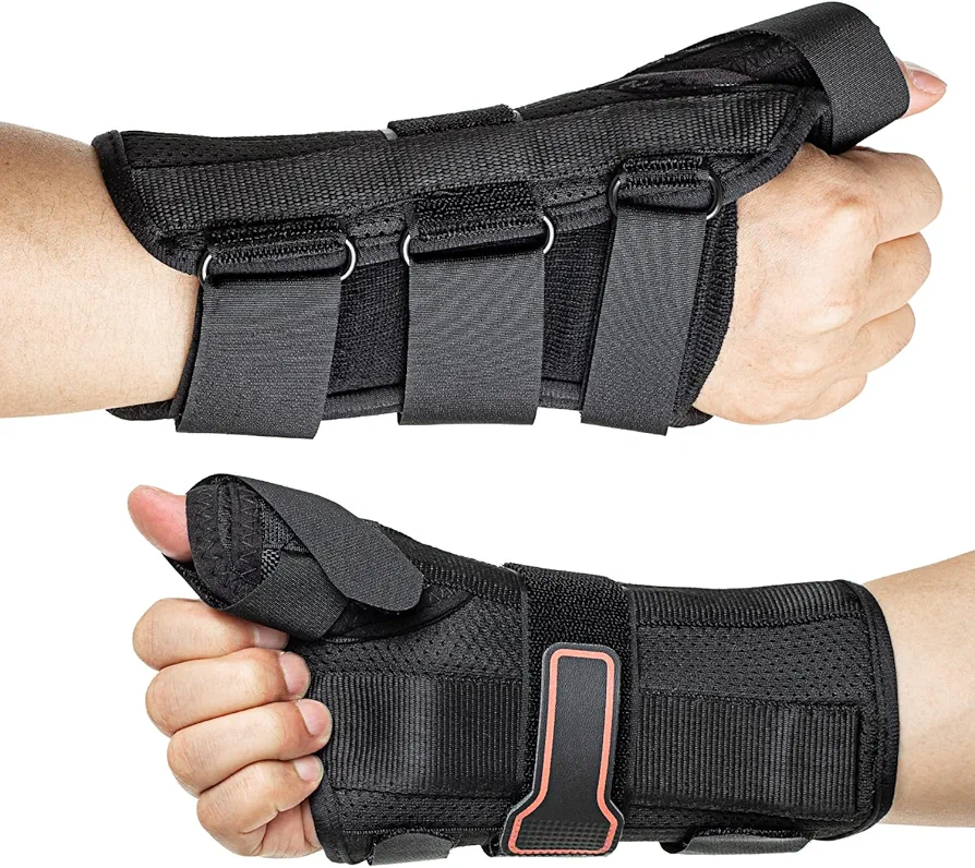 Wrist Brace with Thumb Spica Splint for De Quervain's Tenosynovitis, Tendonitis, Arthritis, Sprains, Carpal Tunnel Pain (Left-Medium)