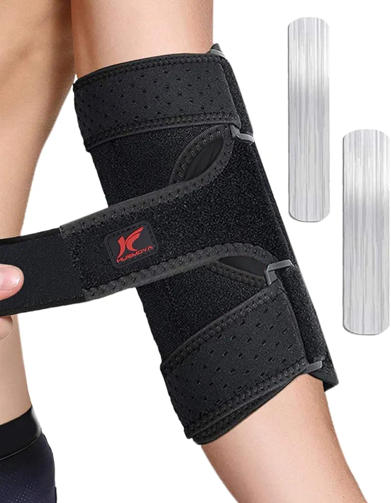 Elbow Brace Comfortable Night Sleep, Cubital Tunnel Syndrome, Ulnar Nerve Entrapment with 2 Removable Metal Splints for Men and Women (L)