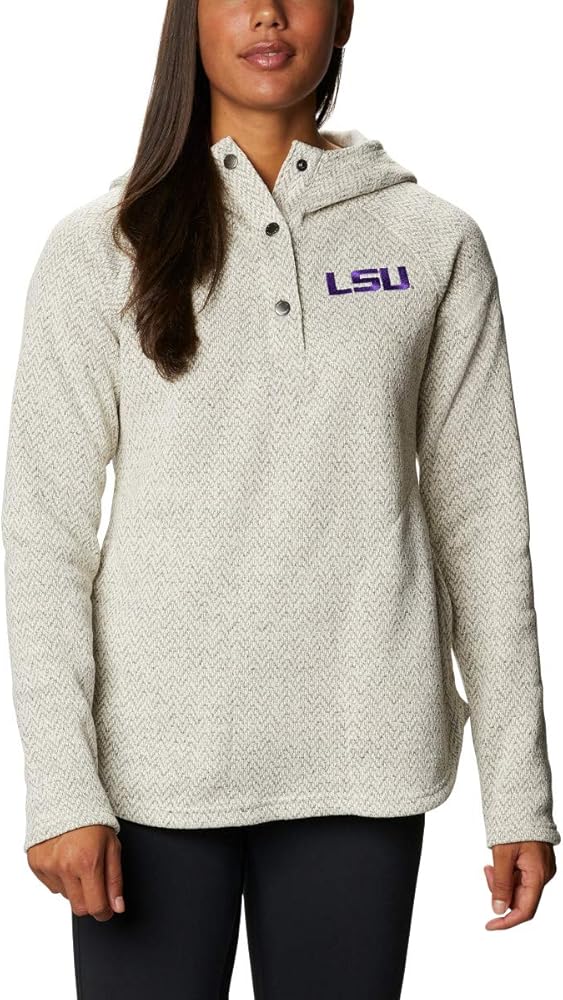 Columbia Women's Collegiate Darling Days Pullover Hoodie, LSU - Chalk, XX-Large