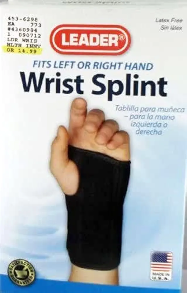 Leader Wrist Splint Neoprene Reversible One Size.