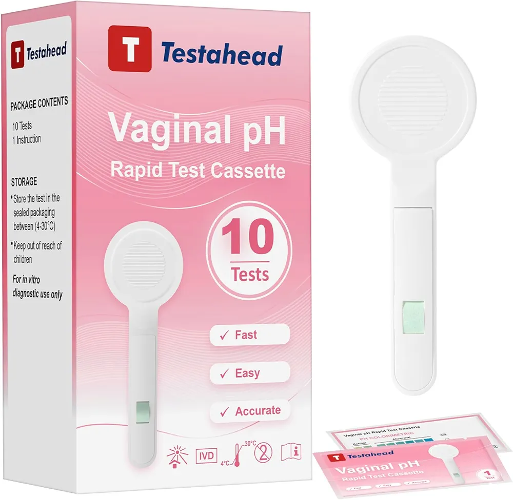 Vaginal pH Test Strips, Feminine Health Vaginal pH Test Strips Kits for Bacterial Vaginitis, Trichomonas Vaginitis, Individual Aluminum Foil Wrapped 10-Packs