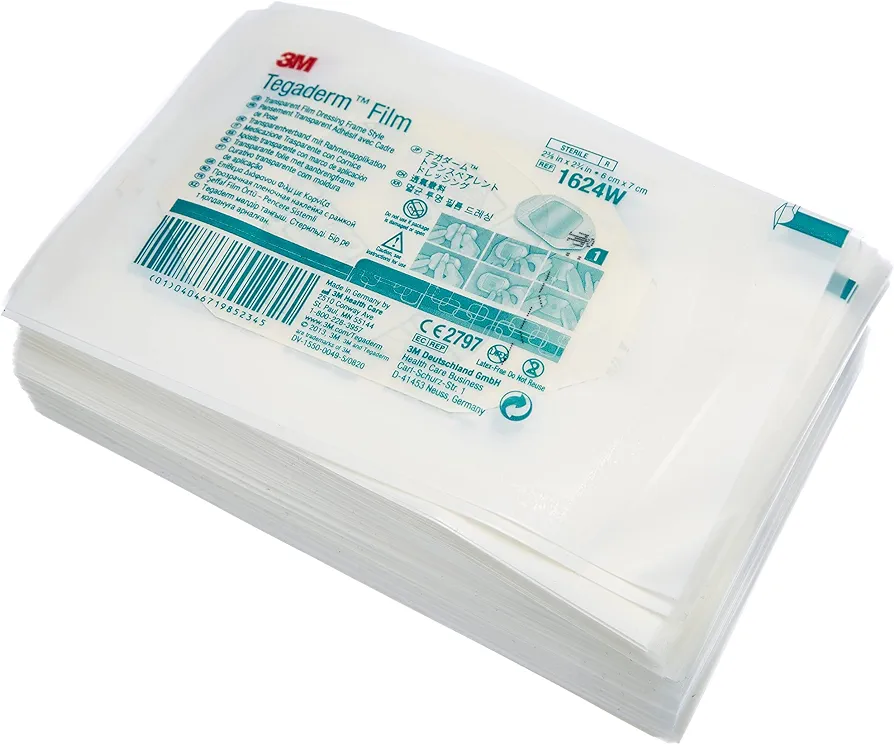 3M Health Care 1624W Tegaderm Film Dressing, Frame Style, 2.75" Length x 2.375" Width, Transparent (Pack of 100)