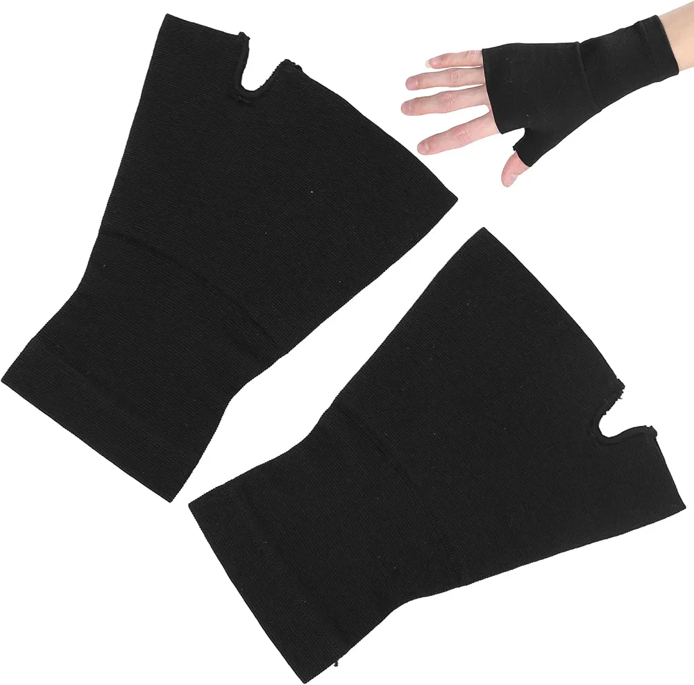 Wrist Thumb Support Compression Sleeve Wrist Hand Palm Elastic Brace for Carpal Tunnel Syndrome Arthritis Wrist Pain Relief Black (1 Pair)(XL)