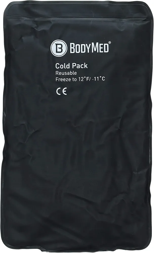 BodyMed Heavy Duty Black Urethane Cold Packs – Reusable Flexible Ice Pack for Injuries – Cold Gel Pack – Half Size, 12 in. x 7 in.