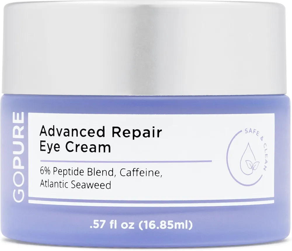 goPure Advanced Repair Eye Cream - Under Eye Cream for Puffiness, Bags, and Dark Circles, Visibly Improve the Look of Fine Lines, Wrinkles, and Crows Feet - 0.57 fl oz