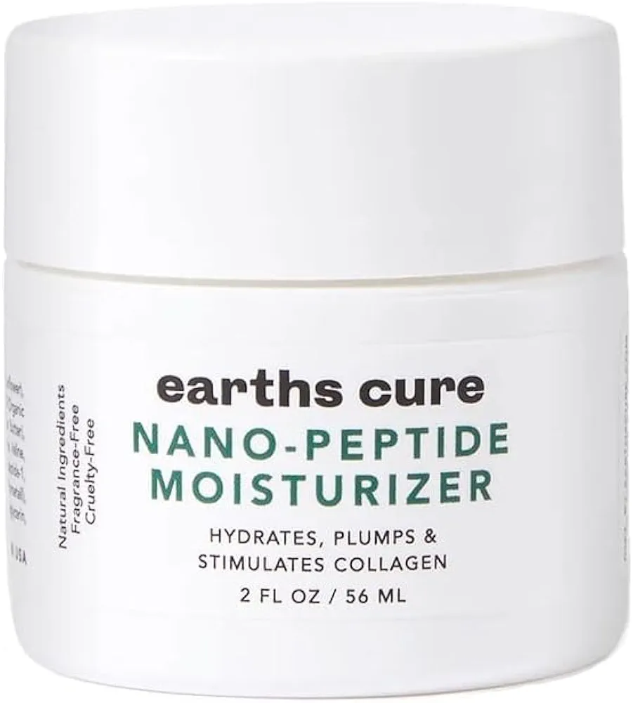 EarthsCure Nano Peptide Moisturizer for Face (2oz) - Natural Cream to Hydrate and Smooth. Contains Nano Peptides, Anti-Oxidants & Hyaluronic Acid to Lift and Plump. For Sensitive Skin.