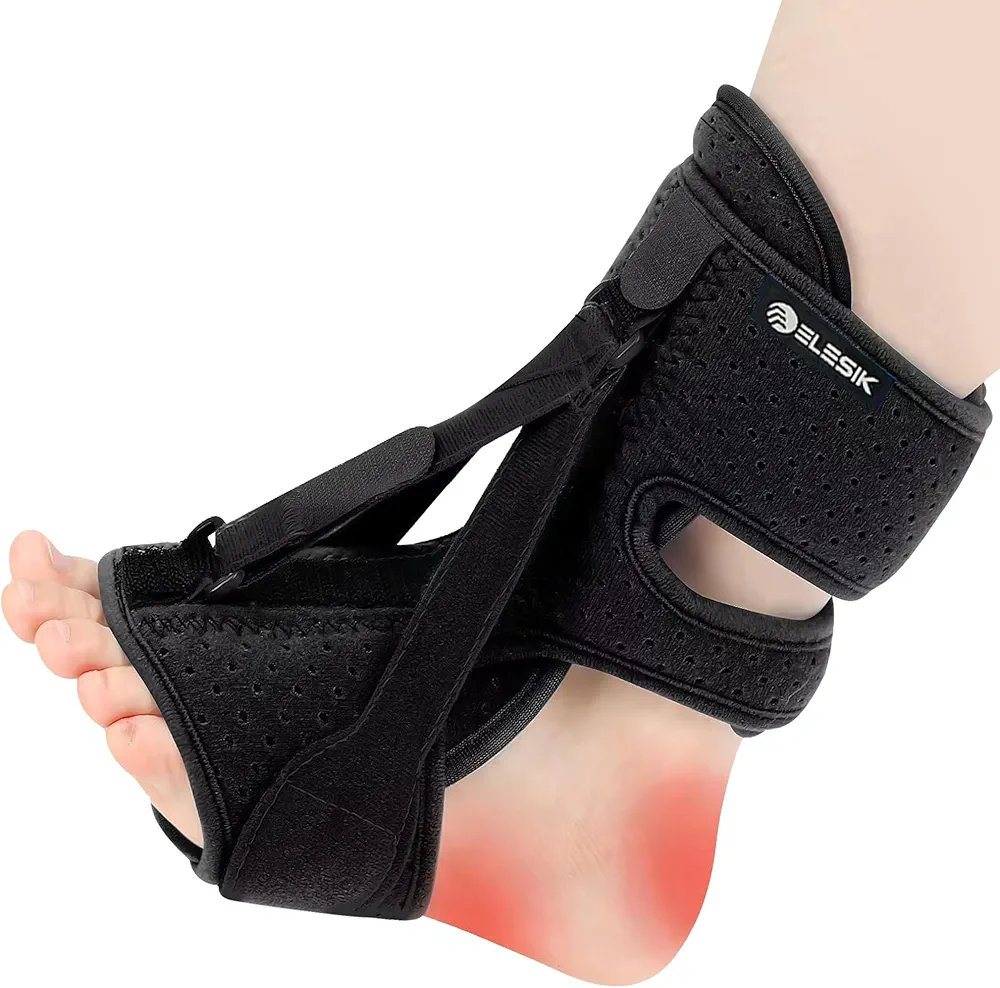 Plantar Fasciitis Night Splint, Upgraded Plantar Fasciitis Brace for Plantar Fasciitis Relief, Foot Drop and Achilles Tendonitis Brace. Night Splint for Plantar Fasciitis Women & Men (Black)