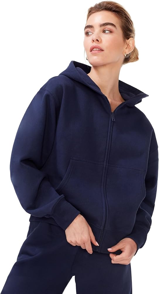 KUT & SO Zip Hoodie for Women – Oversized, Boyfriend Fit – Cozy Loungewear Premium Midweight Fleece