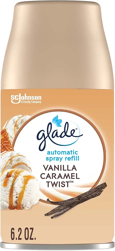 Glade Automatic Spray Refill, Air Freshener for Home and Bathroom, Vanilla Caramel Twist, 6.2 Oz