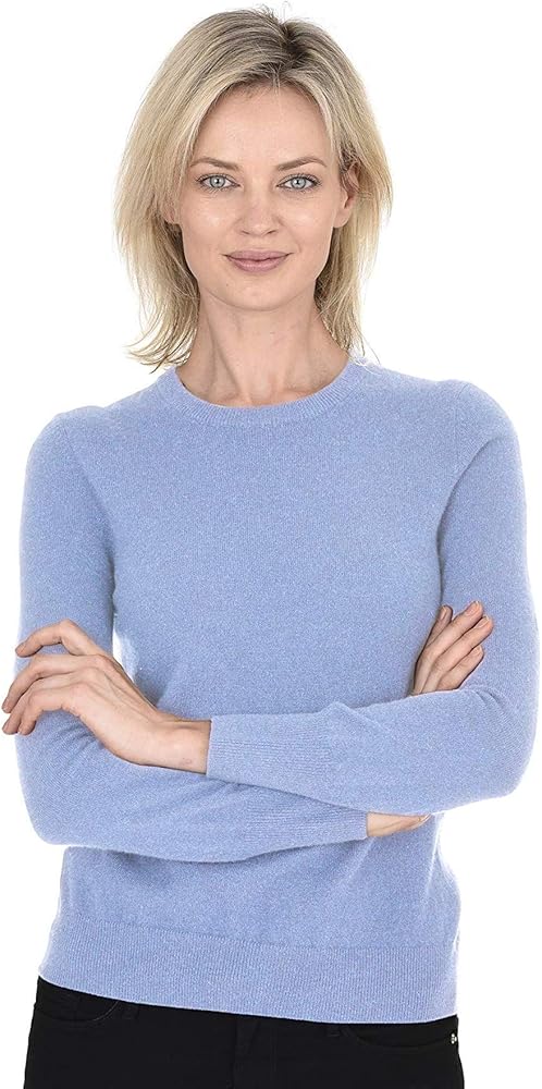 Cashmeren Women’s Basic Crewneck Sweater 100% Pure Cashmere Long Sleeve Round Neck Pullover