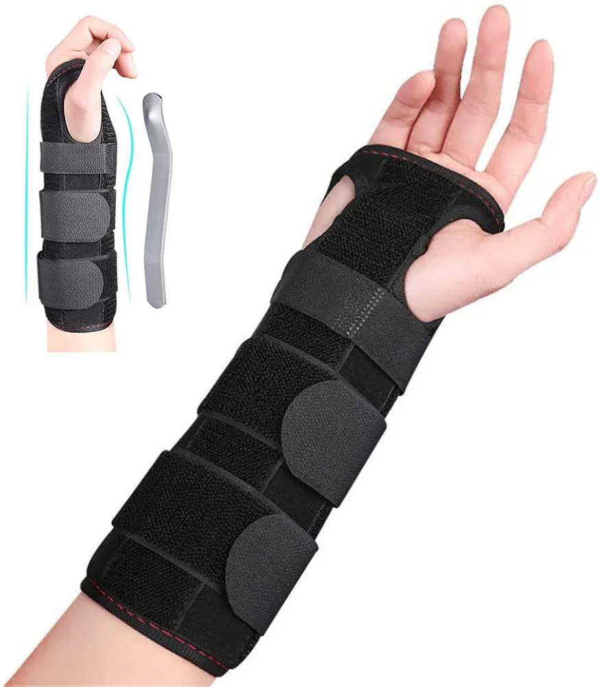 Carpal Tunnel Splint Brace, Adjustable Night Sleep Wrist Support Brace with Aluminum Bar, Hand Support Wrist Splint for Men Women Tendinitis Arthritis Joint Pain Relief, Fits Left and Right Hand