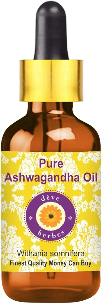 Deve Herbes Pure Ashwagandha Oil (Withania somnifera) with Glass Dropper 50ml (1.69 oz)