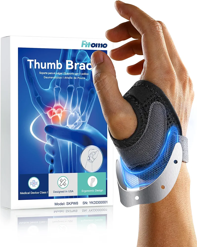 CMC Thumb Brace with Shape-memory Restriction Splint for CMC Thumb Joint Pain Relief, Thumb Joint Instability, Tendonitis, CMC Joint Thumb Arthritis Brace Stabilizer, Medium, Right Hand, 1 Pack