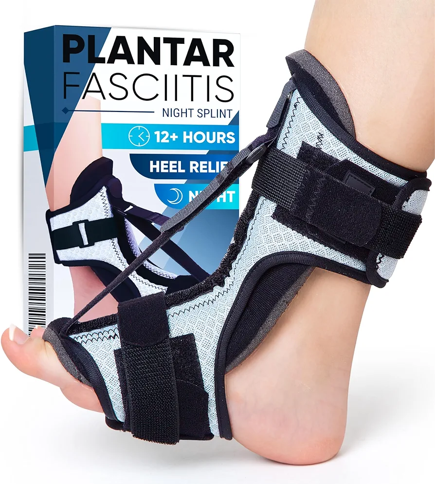 H. Original Plantar Fasciitis Night Splint: Plantar Fasciitis Brace for Morning Heel Pain Relief from Planter Facetious, Achilles Tendonitis, Foot Drop, Flat Arch, Heel Spur | One Size for Men Women