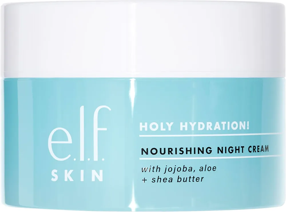 e.l.f. SKIN Holy Hydration! Nourishing Night Cream, Ultra-Hydrating Moisturizer, Infused with Shea Butter, Soothes Skin, 1.76 Oz (Packaging May Vary)