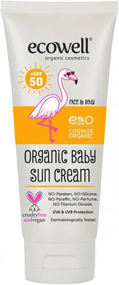 Organic Baby Sun Cream 50 SPF,Baby Sunscreen Lotion UVA UVB Protection, Water Resistants, Sunscreen Spray Vegan and Reef Friendly