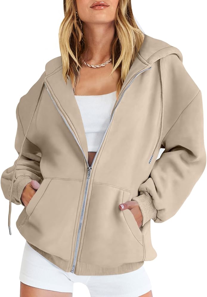 ANRABESS Womens Zip Up Hoodies Long Sleeve Oversized Sweatshirts Fleece Y2K Jacket Pockets 2024 Fall Outfits Fashion Clothes