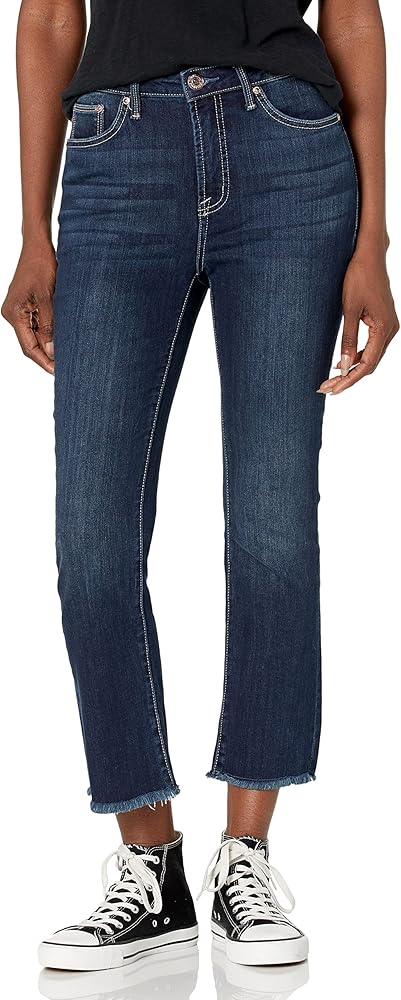 Seven7 Women's Misses High Rise Fashion Straight Jean